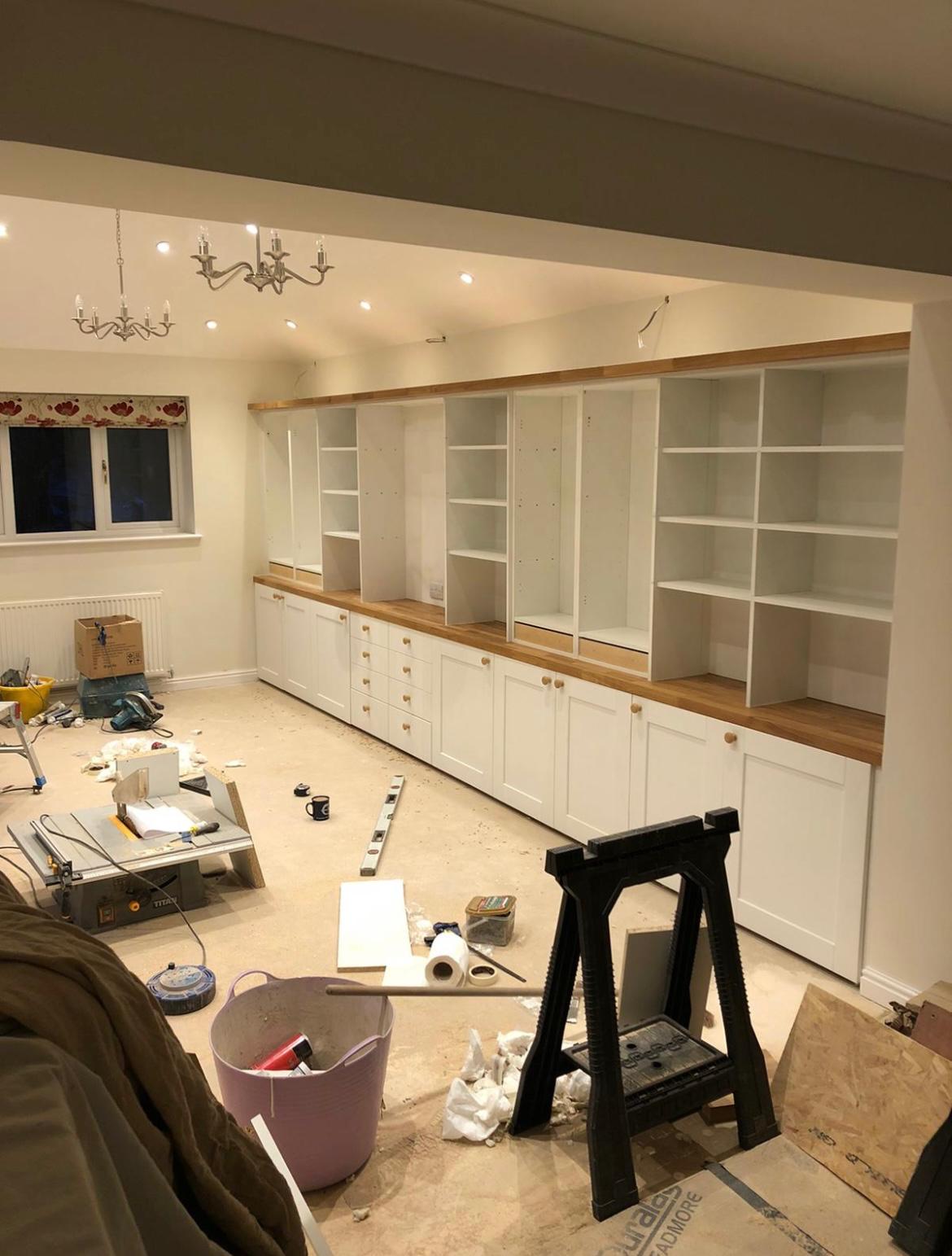 Converted space with bespoke fitted storage and shelving